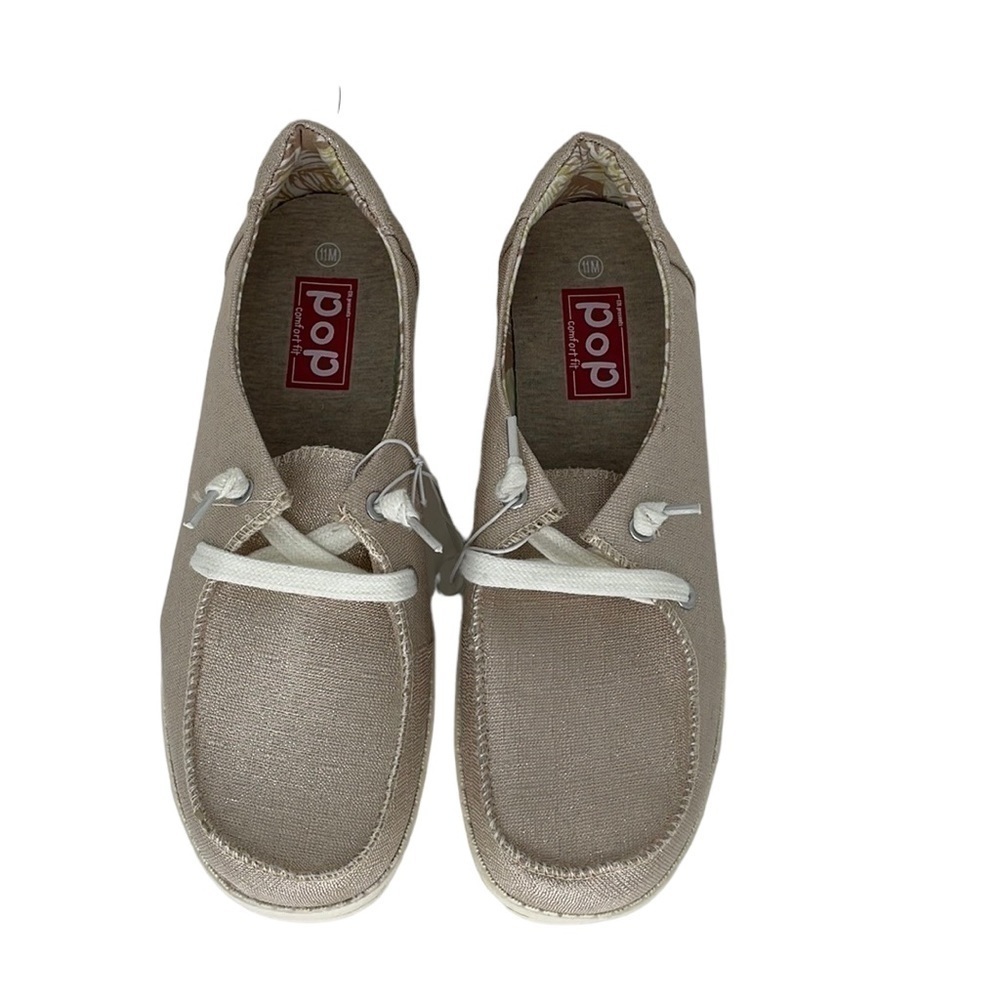 EDL Pop Comfort Fit Sneakers Boating Rose Gold Sparkles Size 11